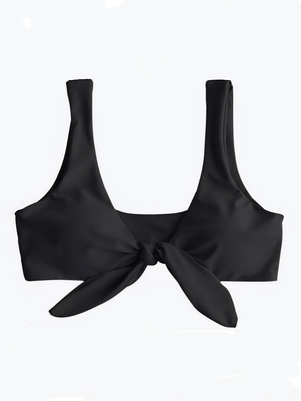 NWT Zaful Front Knot Swimsuit Bikini Top Black L 8